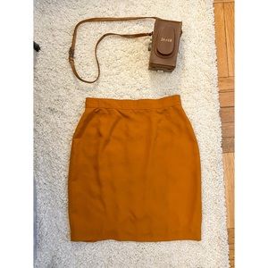 Finite Studio Mustard Yellow Fall Pencil Skirt